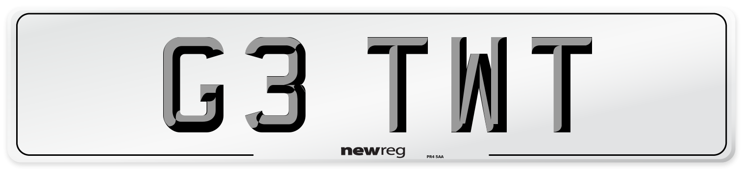 G3 TWT Number Plate from New Reg